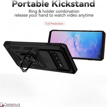 5in1 smūgiams atsparus dėklas su kameros apsauga - juodas (Samsung S10) 5in1 smūgiams atsparus dėklas su kameros apsauga - juodas (Samsung S10)